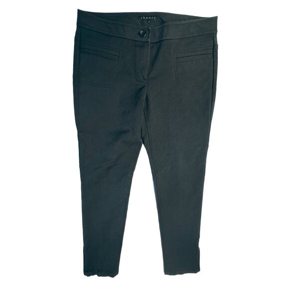 Theory Pants Slacks Trousers, Women's Size 10, Tapered Leg, Zipper Ankle, Black - Picture 3 of 9